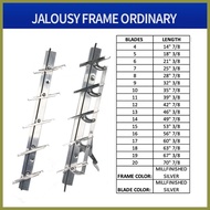 ✧ ◺ ❃ Jalousie Frame Ordinary 4 Blades - 10 Blades for Louver Window 1 Pair Mill Finished Aluminum