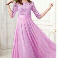 LONG DRESS LACE PURPLE LK001 C