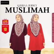 QAYRAA P4 Muslimah Jersey Microfiber Jersi Sukan - Size 2XL-7XL/Black/Maroon/DustyRose/DarkGrey/Navy