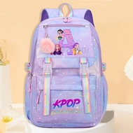 Ridge Protection Student Anime Backpack Large Capacity Fashion Letter Cartoon Printing Lightweight C