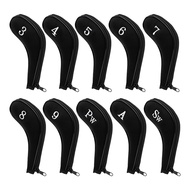 10PCS Zipper Golf Club Iron Covers with Number Golf Club Covers for Iron Set for Golf Iron Headcover