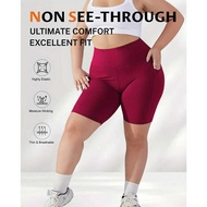 Plus Size Yoga High Waist Cycling Shorts with Side Pocket (Large - 5XL)