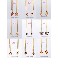 Merdeka 916 Gold Long Tassel Earrings / Subang Jatuh Jarum Panjang Emas 916 (ERJ000001)