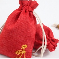 🍊พร้อมส่ง🍊 ถุงผ้า ถุงหูรูด ถุงผ้าลินิน ผ้าหนา ใส่ของขวัญ ของชำร่วย (พร้อมส่ง)
