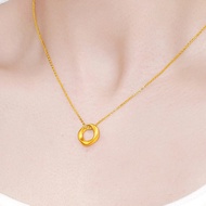916 gold Mobius Ring Pendant /916 Gold Interlocking Clavicle Necklace charm gold 916