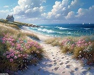 WUIVCTR Paint by Numbers, Ocean Coastal Serenity, Adult Crafts Adult Paint by Number Kits, Arts Craf