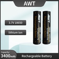 Batre AWT 18650 3400Mah / Baterai / Battery AWT BLACK 18650 Hitam / Baterai 18650 Batere Charge 1865