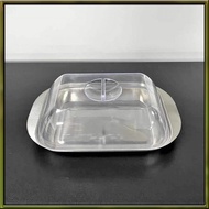 Butter Container - White Butter Fridge Storage Container Butter Storage Box,Metal Butter Box with Li