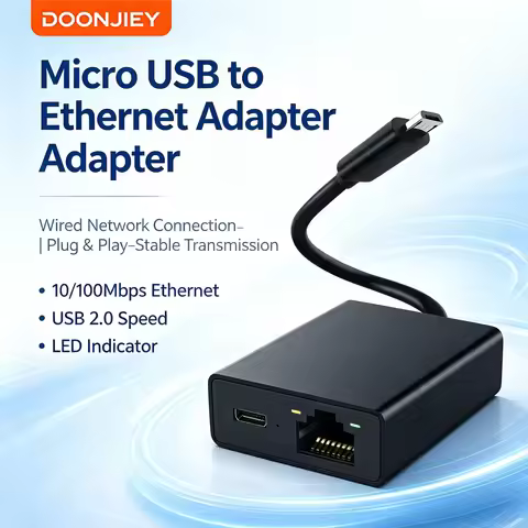 DOONJIEY Ethernet Switch Fire TV Stick 4k Micro USB to Ethernet Adapter 100M Network Card for Fire T