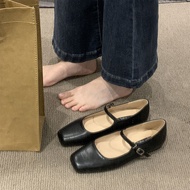 WGB AOKANG French Mary Jane shoes womens shoes new flat square toe shallow line with temperament wom