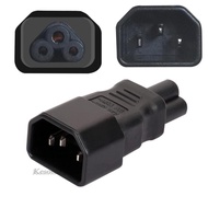 [Kesoto1] IEC 320 Adapter 3 Pin Socket, C14 to Cloverleaf Plug Micky C5 Power Adapter