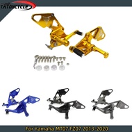 For Yamaha FZ-07 Motorcycle Adjustable Rear Pegs Pedal Set Rearsets Footrest MT07 FZ07 MT FZ 07 2013