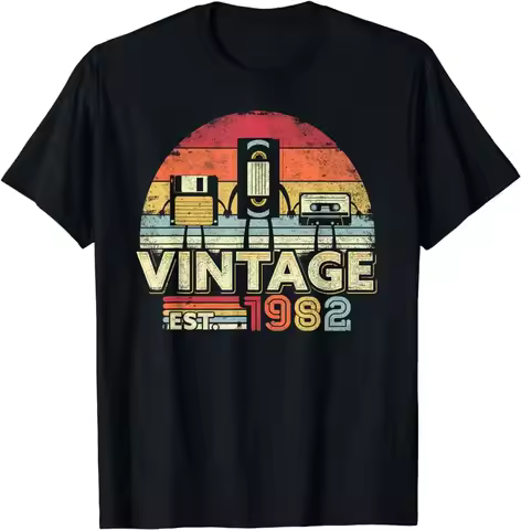 Men's 41st Birthday T-Shirt: Born 1982 Retro Streetwear Style Vintage Retro for Men's Graphic T-Shir