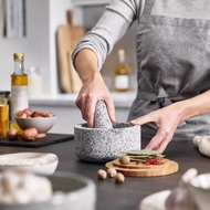 JosephJoseph Household Granite Mortar Food Masher Mortar Manual Grinder Masher Garlic Mortar