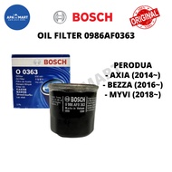 Genuine Bosch Oil Filter 0986AF0363 for Perodua Axia / Bezza / Myvi (2018)