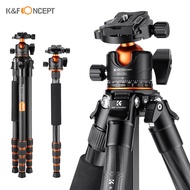 K&F CONCEPT 61.4in Carbon Fiber Camera Tripod Portable Tripod with Detachable Monopod Tripod Stand w
