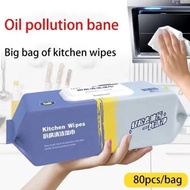 🦁XW🦁 80PCS Kitchen Cleaning Wipes Strong Decontamination Kitchen Wipes Degreasing Lap Pembersih Dapu