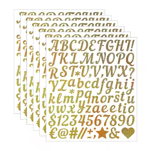 6Sheets Letter Number Symbol Stickers 1Inch Selfadhesive Letter Number Symbol Stickers Kit 528 Piece