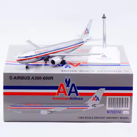 XX20013 Alloy Collectible Plane Gift JC Wings 1:200 American Airlines Airbus A300-600R "Polished" Di