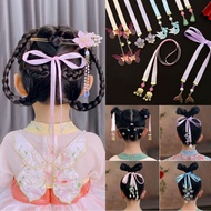 Ikat Rambut Loceng Gaya Purba Aksesori Rumbai Hanfu Retro Hiasan Rambut Reben Jalinan Sanggul Comel 