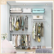 Metal wardrobe 2.0m open walk-in cloakroom thickened bedroom wall hangers