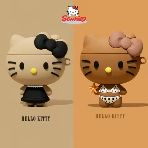Sanrio Earphone Case For AirPods Pro2 Pro3 Airpods 3rd 4 2 Cute 3D Hello Kitty Dust Plug Headset Pro