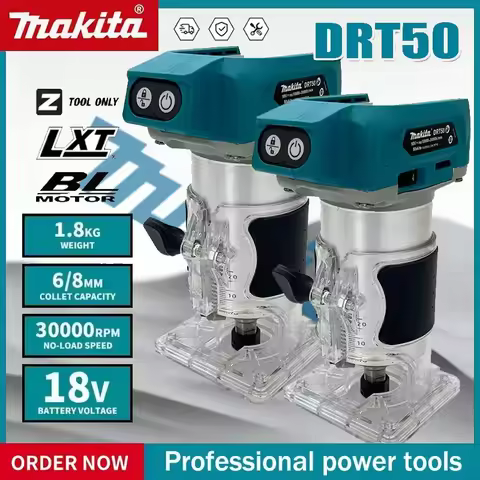 Makita DRT50 Brushless Slotting Tool Milling Cordless Trimmer Rechargeable Trimming Machine Woodwork