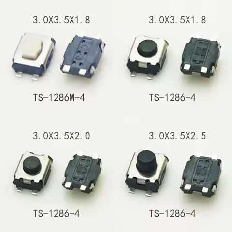 50pcs Power Micro Button Switch 3X4X2mm/2.5mm/1.8mm Momentary Push Button 12V Tactile Button Reset B