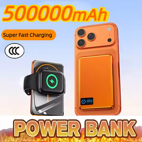 500000mAh Large Capacity Portable Magnetic Power Bank PD 25W Wireless Fast Charging Powerbank for iP