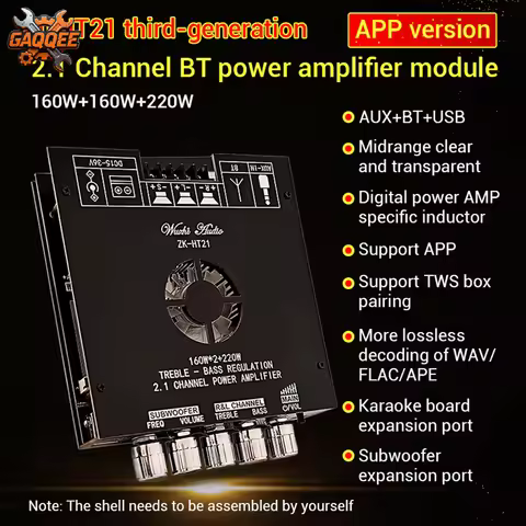 ZK-HT21-3G Digital Amplifier 160Wx2+220W 2.1 Channel Subwoofer TDA7498E Bluetooth Audio Amplifier AP