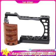 A6400 / A6300 / A6100 / A6000 Wood Handle Metal Camera Cage Stabilizer Rig Accessories