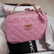 Chanel vanity case with handle Camera bag 22S handbag large size 粉紅色 手袋 相機包 相機袋 單肩包 斜孭包 有正單