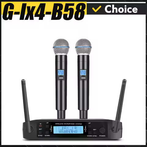 New GLX4 B58 G58 Professional Wireless Microphone UHF Rechargeable Stage Performance Speech KTV Anti
