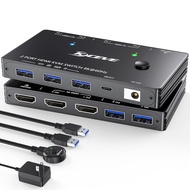 Hastings1 -CB 8K HDMI KVM switcher 2-to-1 8K60 USB3.0 switching USB flash drive printer shared by two computers