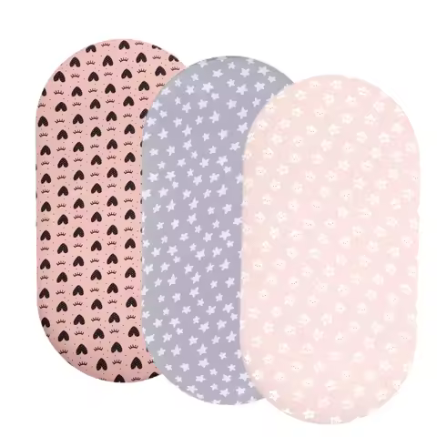 1x Kids Moses Basket Sheets 82X41cm, Baby Bassinet Sheets Fitted for Boy Girl, Fitted Sheets Fit for