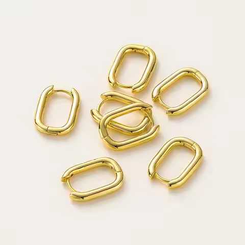 4pcs/lot 14K 18K Gold Color Plated 20 25mm Blank Square Metal Earing Simple Pendants Loops For DIY J