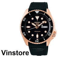 [Vinstore] Seiko 5 Sports SRPD76 Automatic Silicone Strap Stainless Steel Rose Gold Tone Black Dial Men Watch SRPD76K SRPD76K1