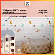 Wallpaper Dinding 3D Motif Gambar Wallfoam Dekorasi Kamar murah 70x77cm