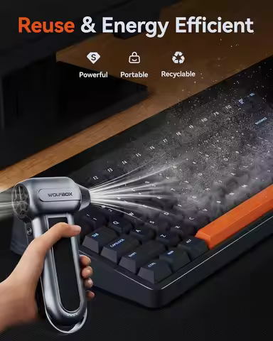 WOLFBOX MF100 Electric Air Duster 150000RPM Super Power Cordless Rechargeable Blower Brushless Motor