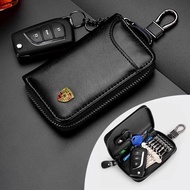 Three-dimensional Metal Logo Car Key Case Keychain For Porsche Cayenne Panamera Macan 911 718 Taycan