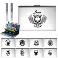 Men Women Metal Credit Card Case Pattern Credit Card Holder Simple Metal Card Case Men's Card Holder