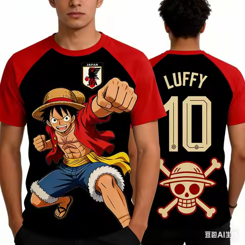 2026 Japan One Piece Luffy Football Jersey T-shirt Kids Football Special Jersey Men's/Women's Quick-