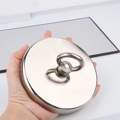 120mm Sturdy Metal Neodymium Magnet, Fishing Magnet with Countersunk Ring Bolt, Safely Recyclable
