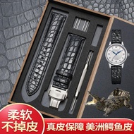 2023 New☆☆ Applicable to IWC watch strap Genuine men's crocodile leather watch strap Applicable to IWC Portugal 7 Portuguese meter Portuguese seven Portofino