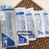 Terumo Syringe Luer Lock 3ml/3cc, 5ml/5cc, 10ml/10cc,  20ml/20cc, 50ml/50cc 1pcs