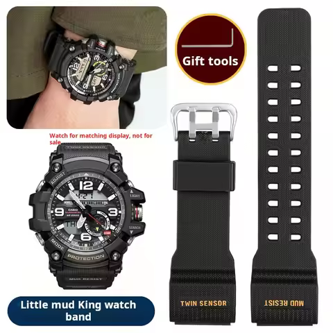 GWG1000 Watch band For Casio G-Shock Little/Small Mud King GG-1000 GWG-100 GSG-100 Waterproof Resin 