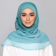 BOKITTA BlueGreen-Printed Crinkled Chiffon (Degrade)