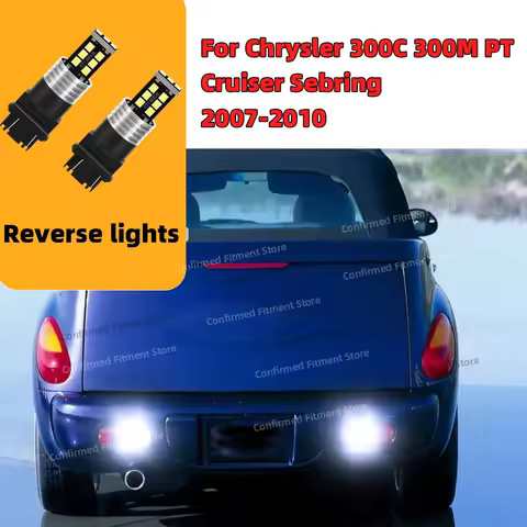 2Pcs 3157 T25 P27W LED Reverse Lights Signal Bulbs 6000K For Chrysler 300C 300M PT Cruiser Sebring 2