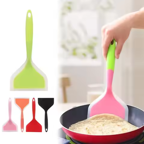 Silicone Spatula Wide Mouth Non-stick Scraper Steak Beef Egg Cooking Spatula Pancake Baking Tools Ki