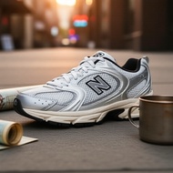 New Balance 530 Men Women Shoes, Silver Black, Low Cut, Mesh Comfort, Synthetic Leather, Shock Absor